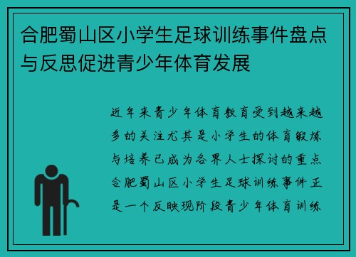 合肥蜀山区小学生足球训练事件盘点与反思促进青少年体育发展